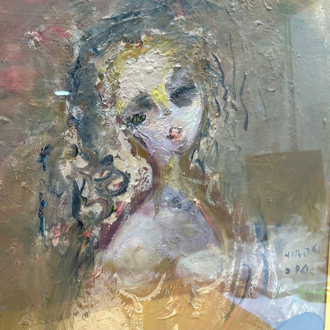 5674 織田広喜「少女」油彩15号 直筆サイン