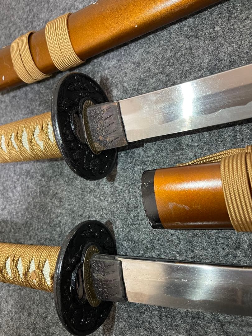 模造刀 2本セット 刀 刀剣 太刀 脇差 アンティーク （004）