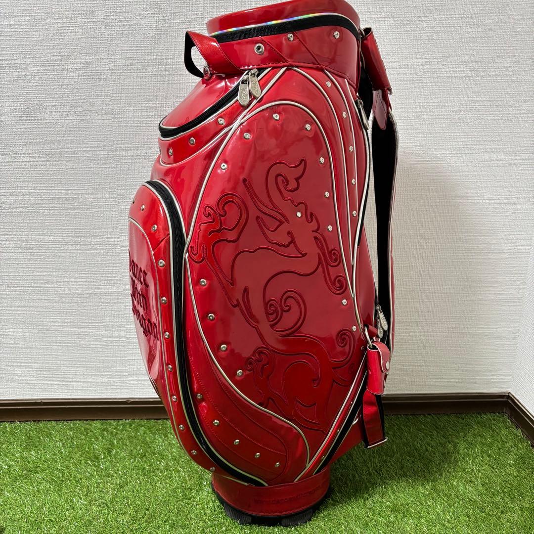 ダンスウィズドラゴン エナメル キャディバッグ 3点式　レッド　赤