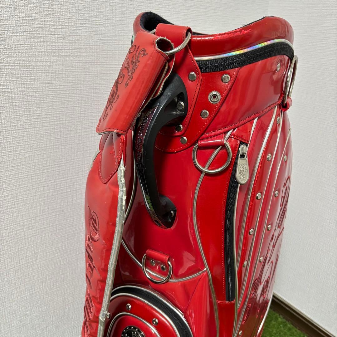 ダンスウィズドラゴン エナメル キャディバッグ 3点式　レッド　赤