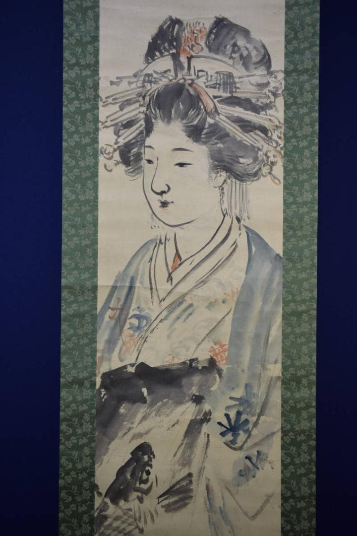 不詳/作者不明/舞妓/美人画/布袋屋掛軸HH-733