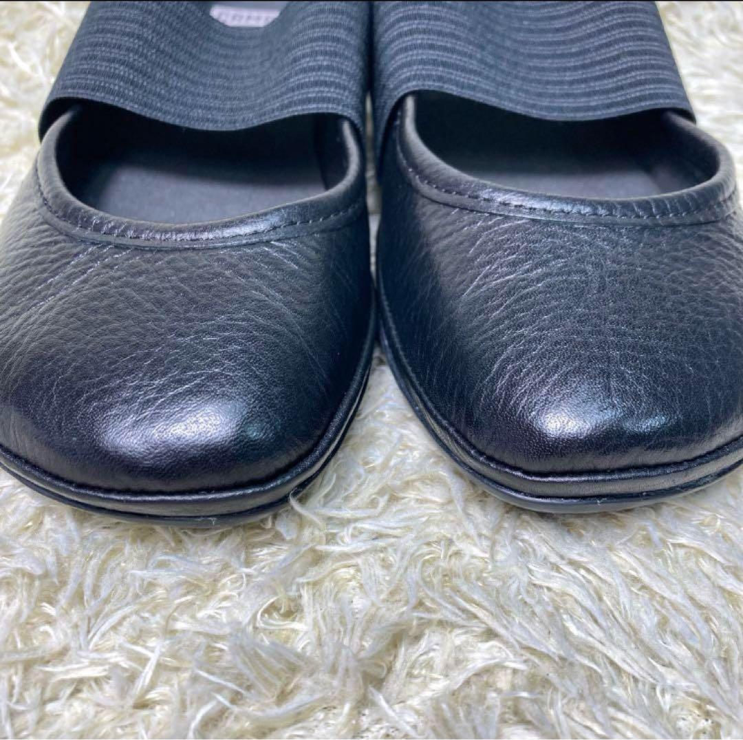 『未使用級』カンペール　ライトニナ　バレエシューズ フラット ブラック　レザー