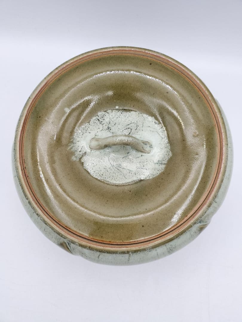 b164 【未使用】水指 捻梅 即中斎好 萬古 福森比路志 塗蓋付 木箱 茶道具