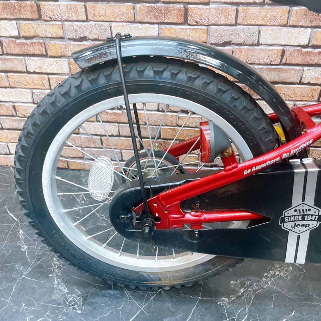 引き取り価格 【54】子供車 Jeep レッド 16インチ シングル