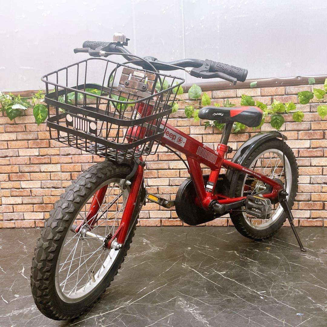 引き取り価格 【54】子供車 Jeep レッド 16インチ シングル