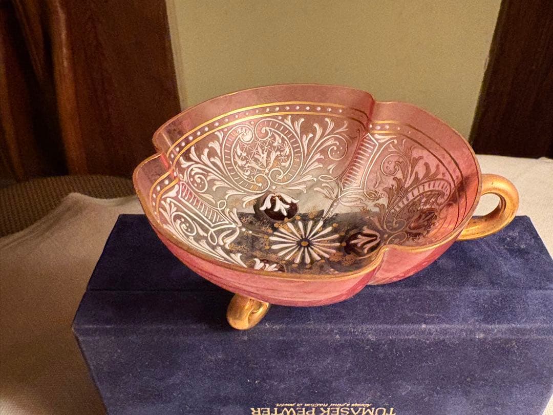 【希少】モーゼル エナメル盛 金彩 ボウル アンティーク、MOSER