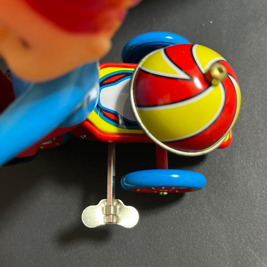 【希少】 ブリキ　三輪車　おもちゃ　昭和レトロ　アンティーク　ゼンマイ　ネジ巻き