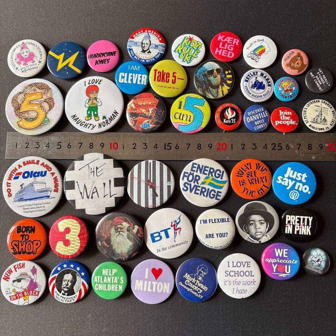 ヴィンテージ缶バッジ300個OVER ／US／UK VINTAGE