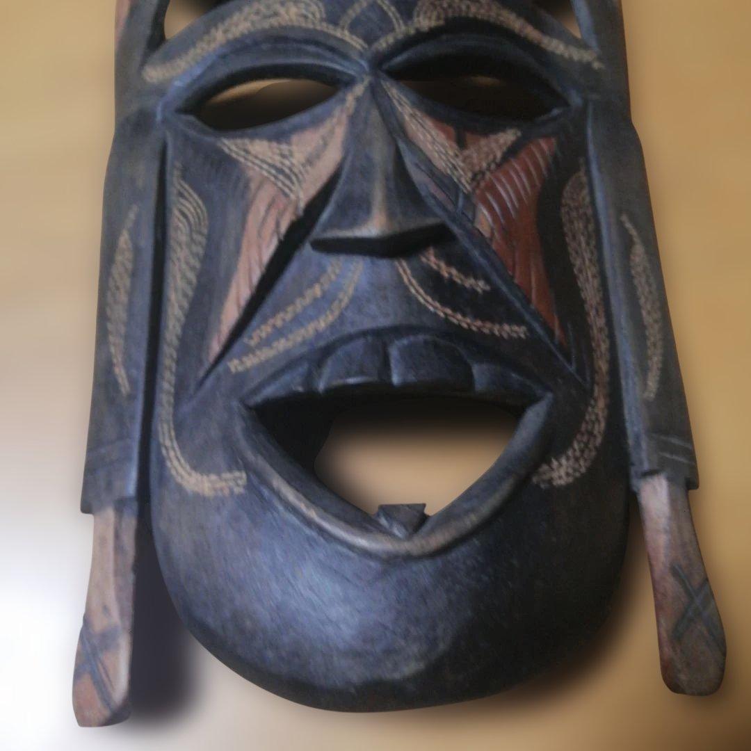 アフリカンマスク ケニア製 木製 大きめ