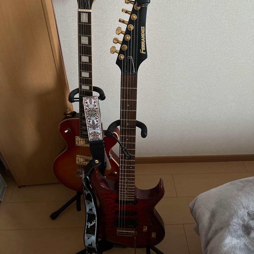 FERNANDES エレキギター レッド ゴールドペグ