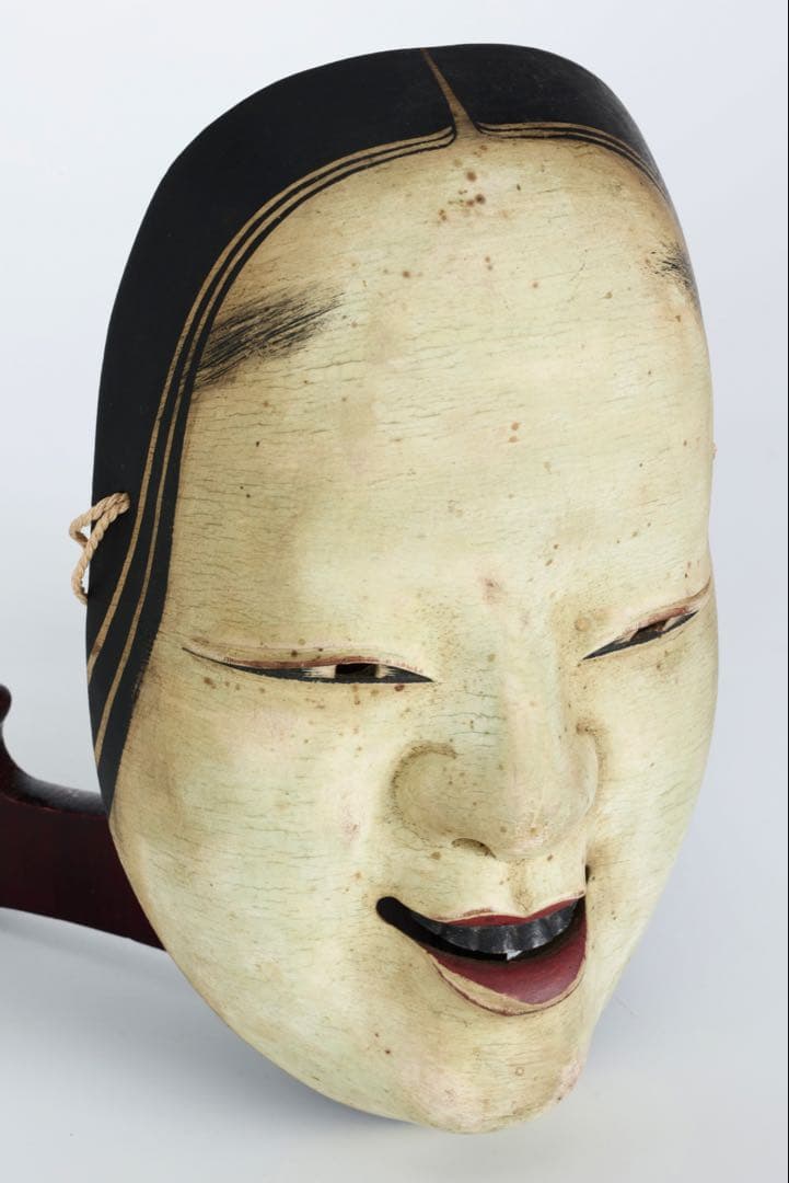 能面　お面　能面師 佐藤助雄 木彫能面 小面 在銘 箱付 狂言 能楽