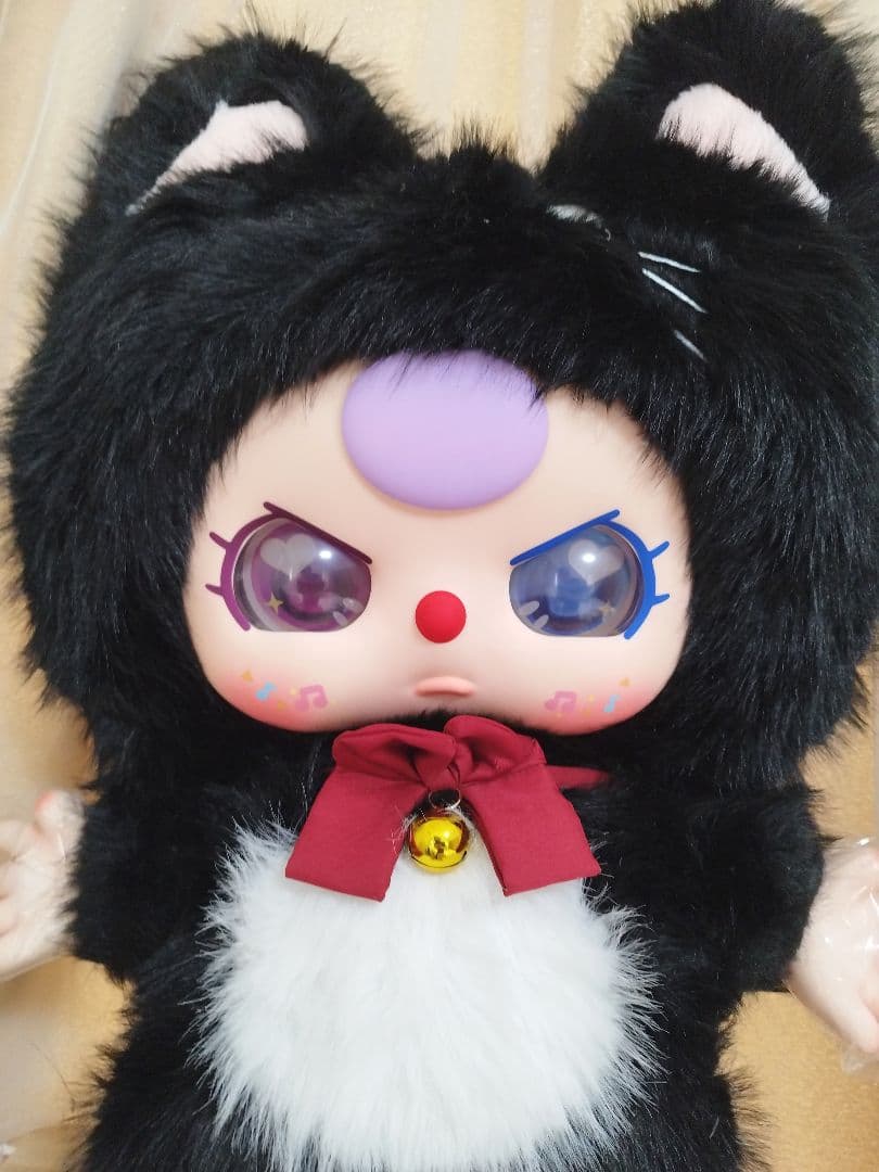 お*き様 babythree 1000％ 黒猫　ぬいぐるみ　オッドアイ