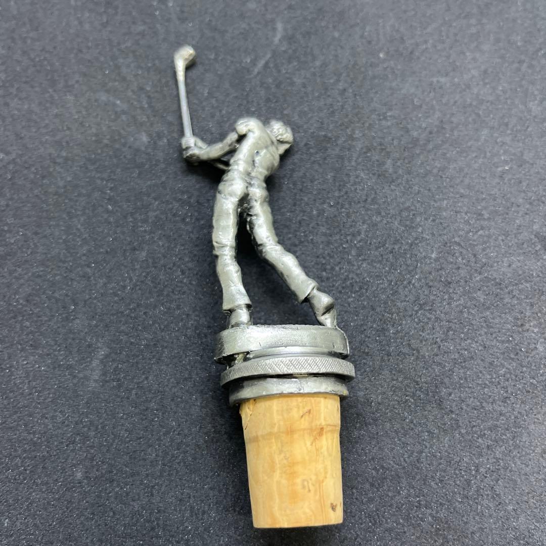 アンティーク　コルク　ゴルファー ワインストッパー 金属製