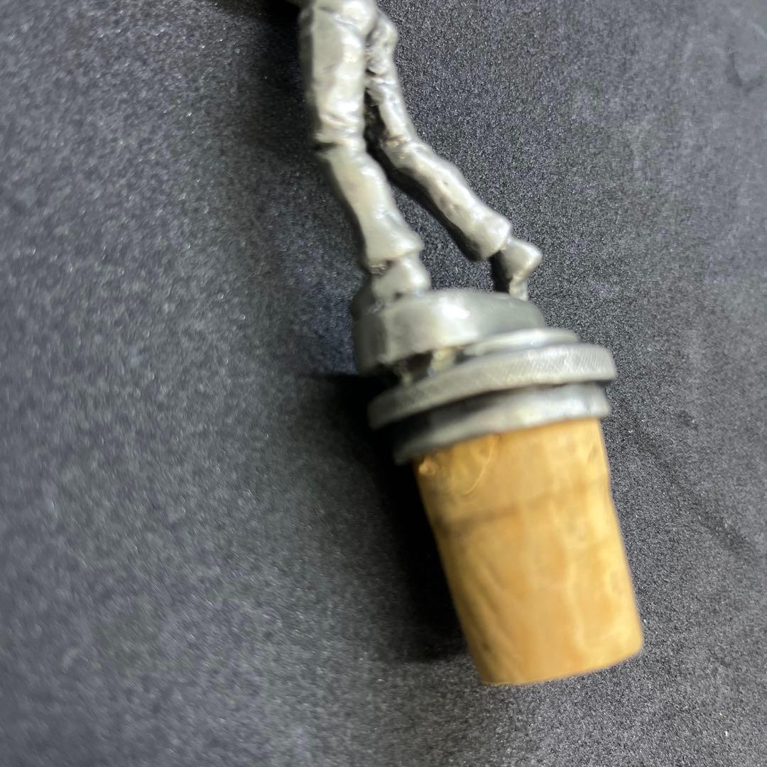 アンティーク　コルク　ゴルファー ワインストッパー 金属製