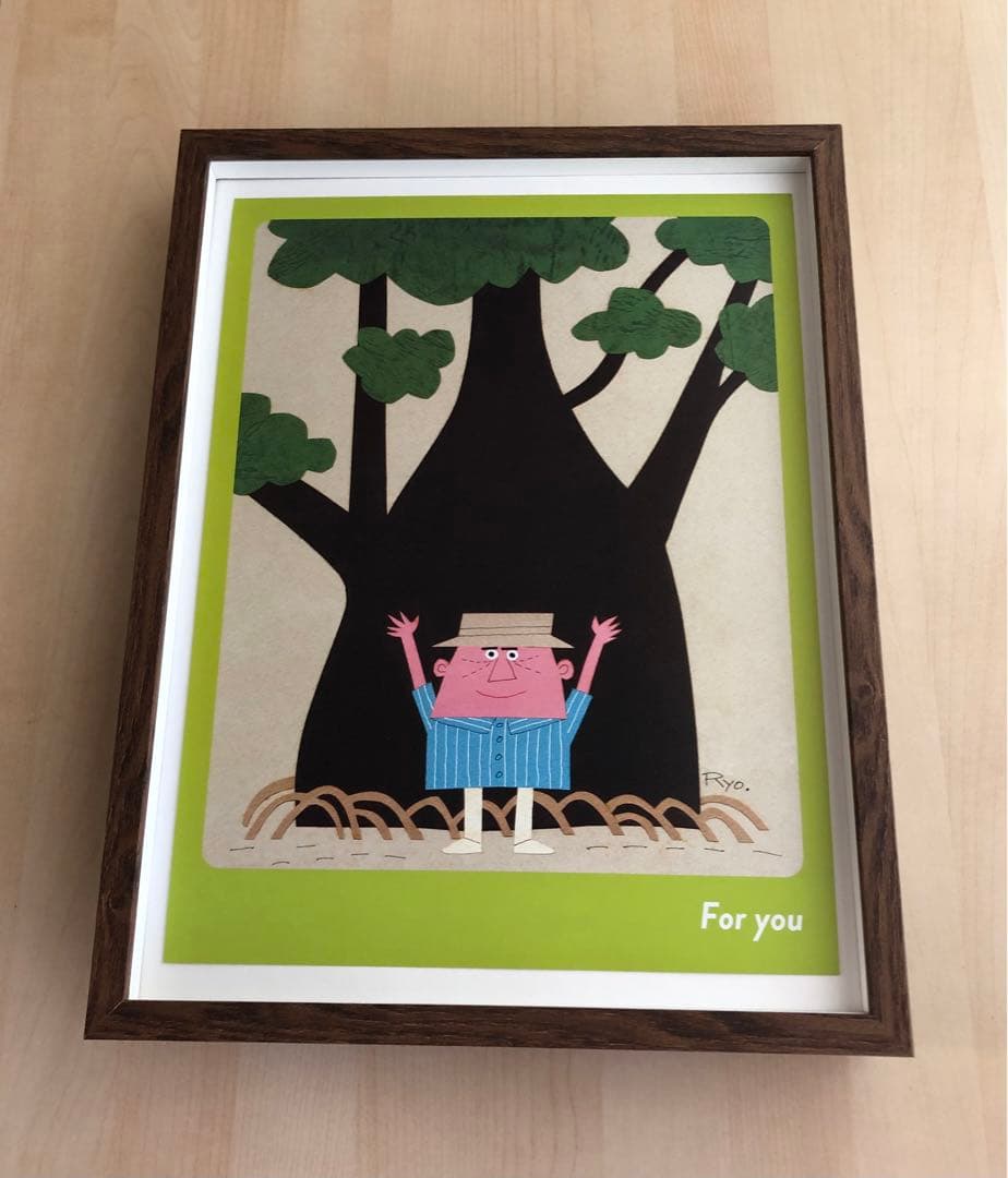 PK額装品 柳原良平 アンクル船長 アンクルトリス 大木 A3額入 ポスター風