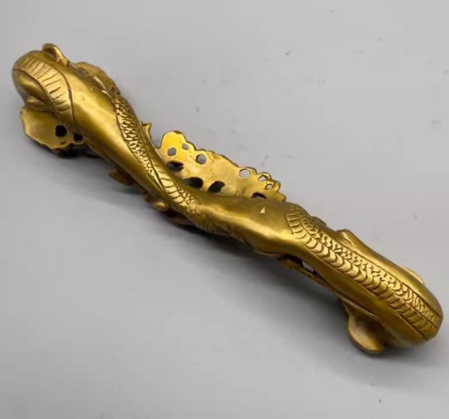 銅 細工 龍如意 リビング 玄関 書架 装飾品 工芸品 置物