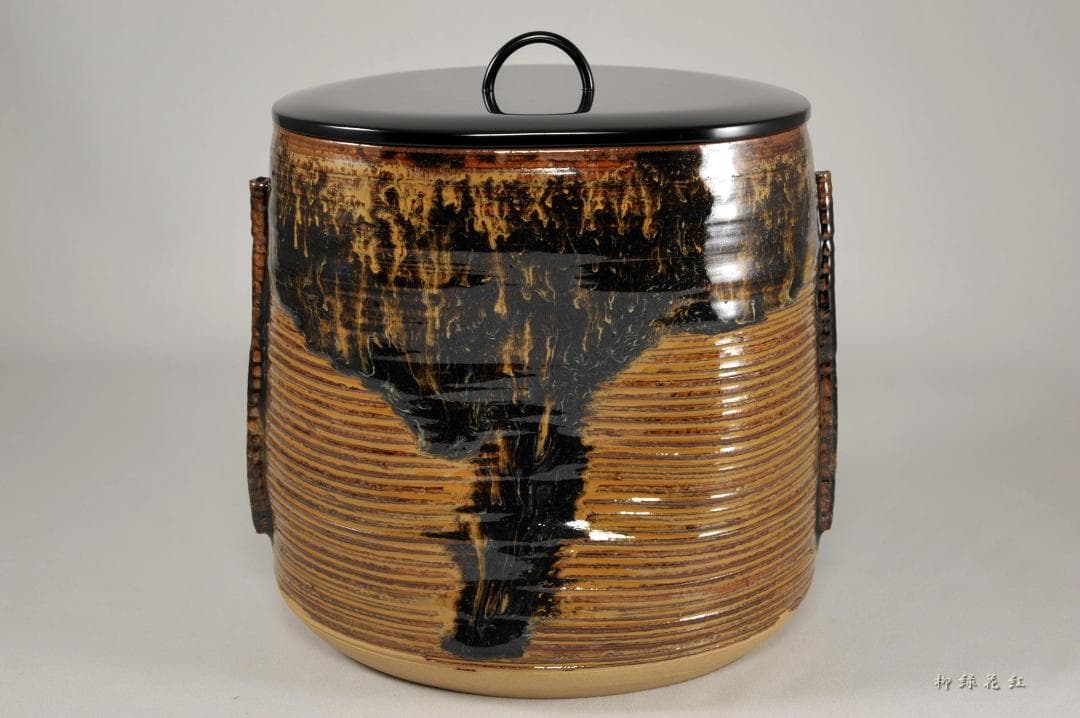 【Tarou Kimoto】十四代 亀井味楽 高取 管耳 水指 鵬雲斎書付