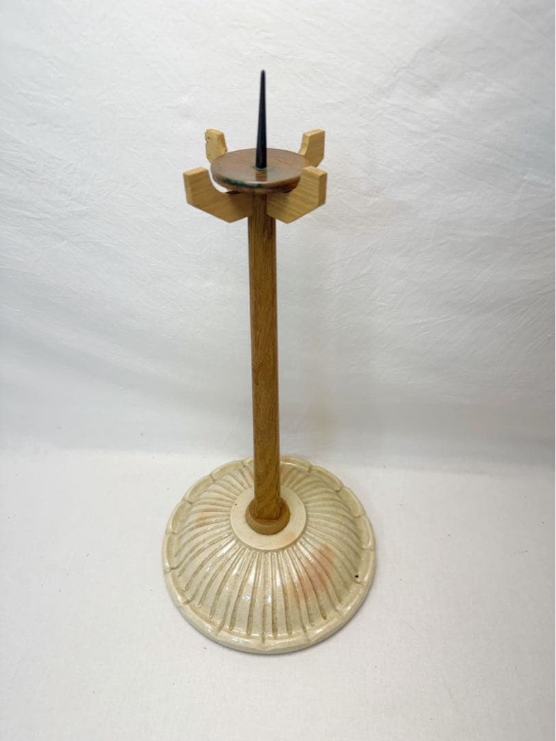 茶道具 夜咄道具 菊灯台 燭台 蝋燭立て 灯明具 茶道 照明 灯火器 陶印