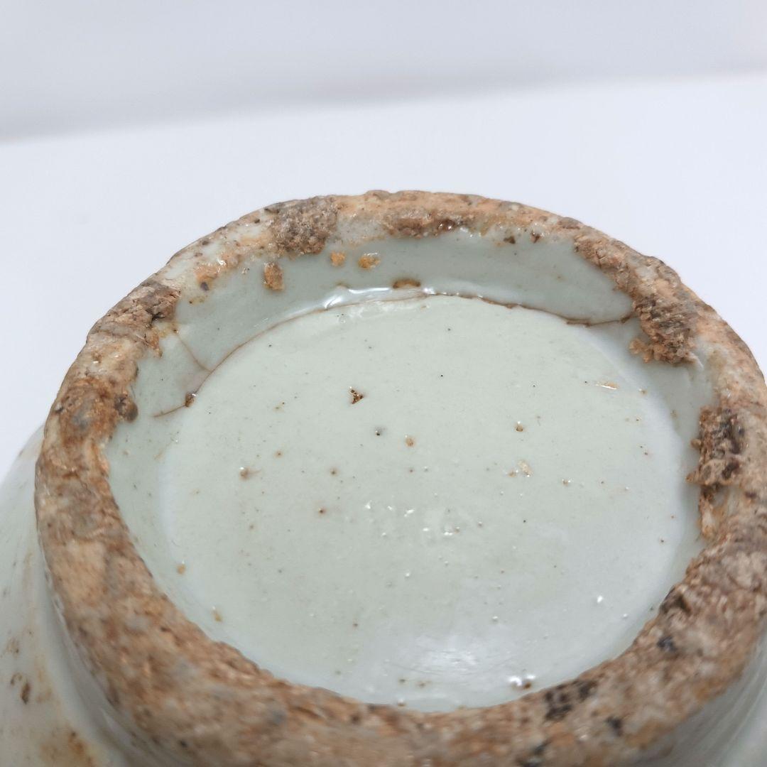 Y2984 朝鮮美術 李朝白磁染付仏手柑文壺 李朝染付壷　　ten