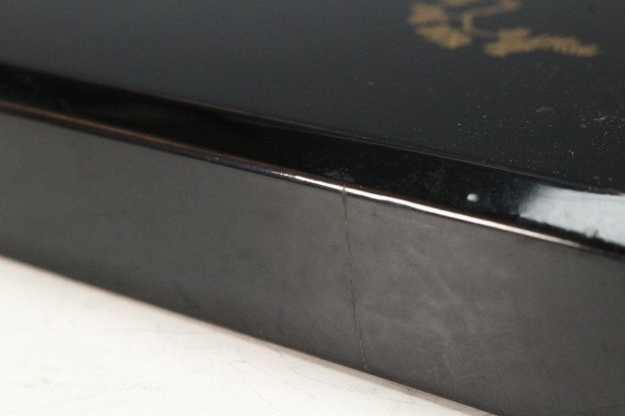 京塗 名門 平安 美濃屋 みの屋 蓬莱蒔絵 硯箱 筆 揃未使用(K-XA880)