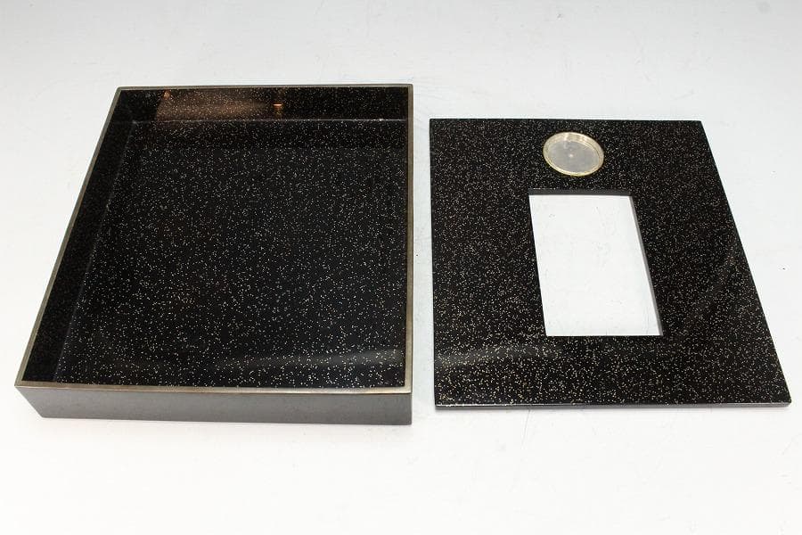 京塗 名門 平安 美濃屋 みの屋 蓬莱蒔絵 硯箱 筆 揃未使用(K-XA880)