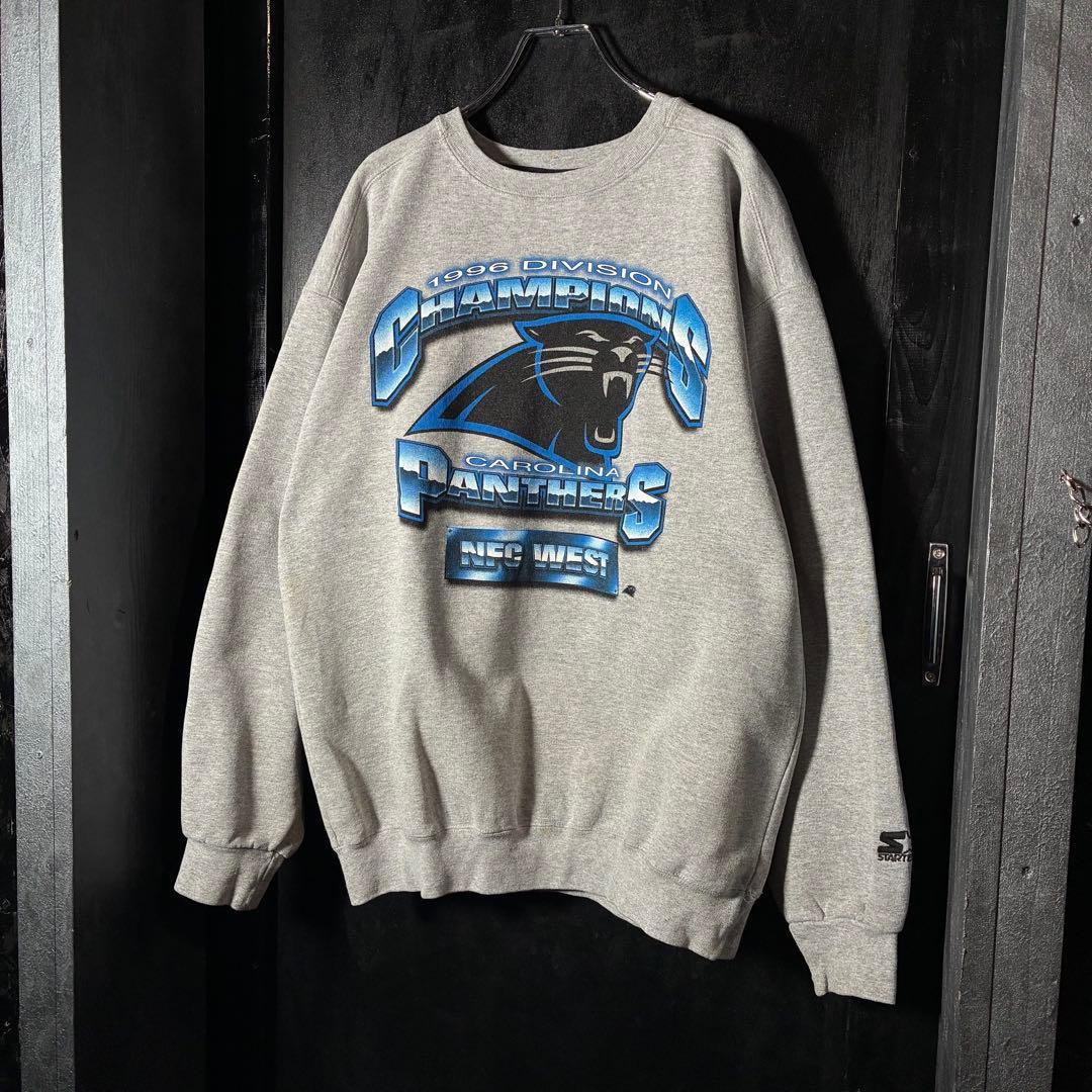 USA製　STARTER NFL PANTHERS スウェット　グレー　ラメ