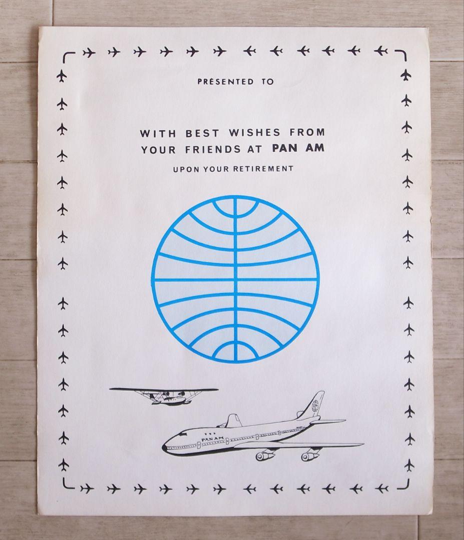 超稀少　PAN AM パンナム　退職記念バッジ＆証書／社章 パイロット クルー