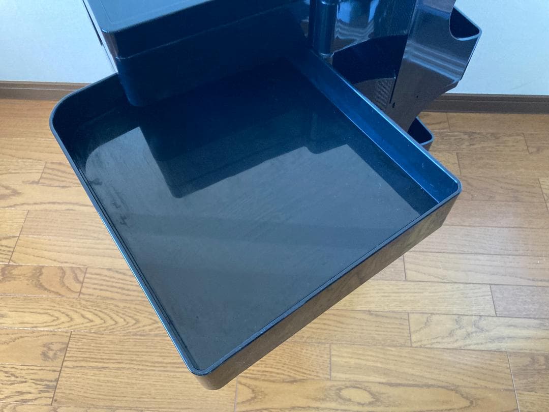 ボビーワゴン3段5トレイ　ブラック　正規品　ウッド天板2枚付き　収納ワゴン