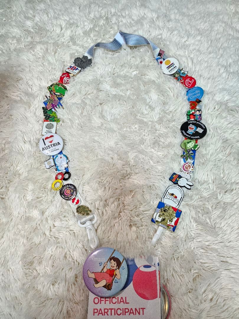 関西万博2025 EXPOミャクミャクピンバッジセット公式参加者ストラップ付き