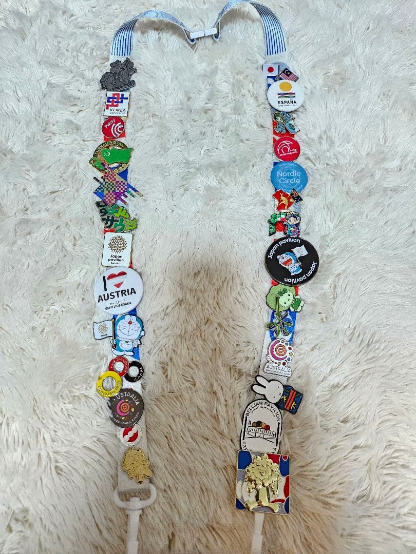関西万博2025 EXPOミャクミャクピンバッジセット公式参加者ストラップ付き