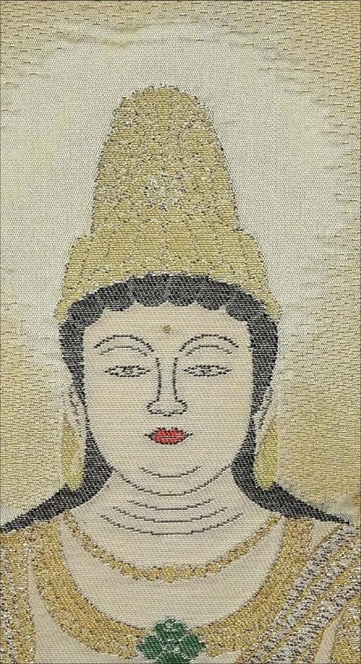 掛軸『西国三十三ヶ所観音霊場御朱印 織物画』絹本 無地箱 掛け軸 g09298