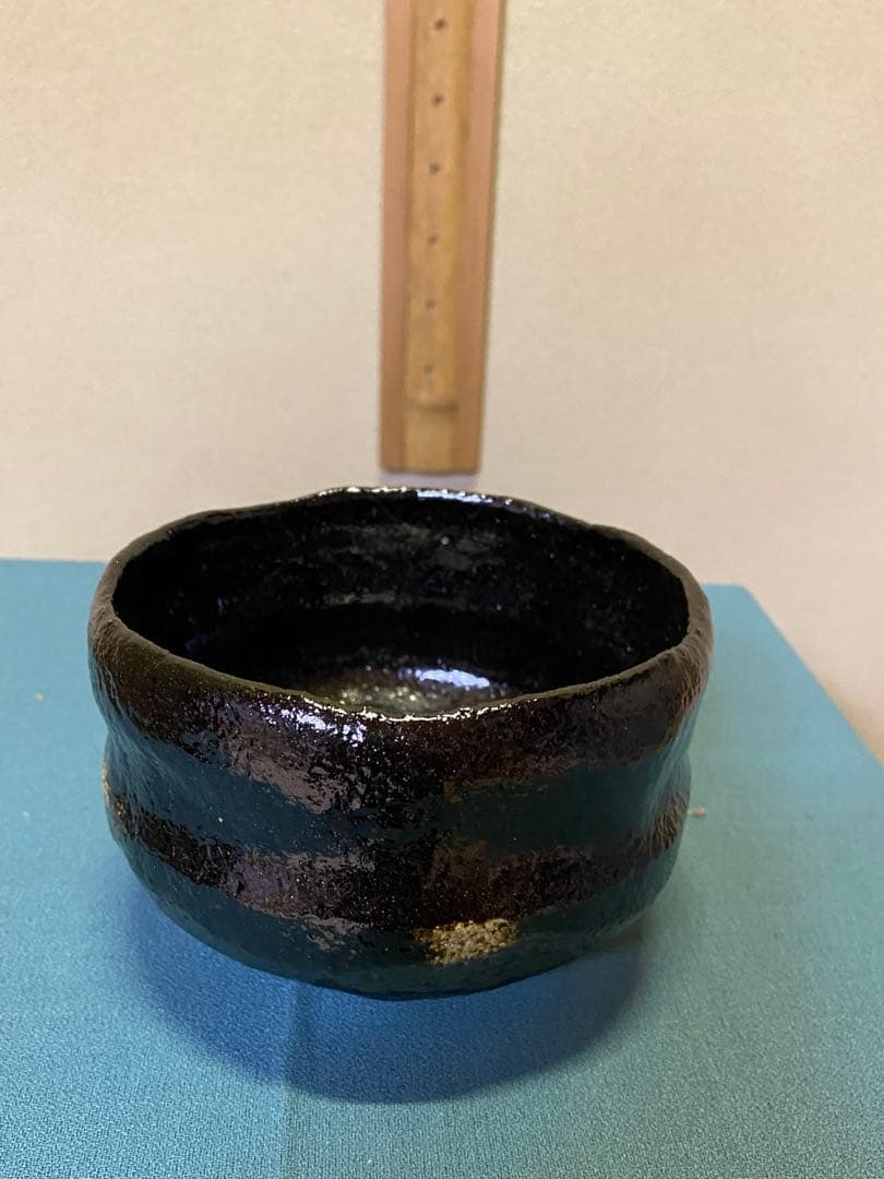 【本日限定】茶道具/黒茶碗　小川長楽 『黒 松声』 鵬雲斎書付 アンティーク
