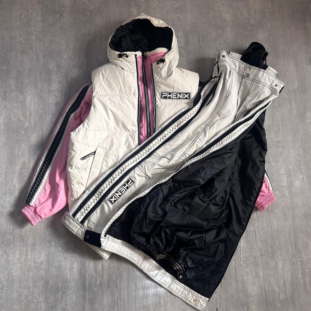 PHENIX スキーウェア 3点 M ダウンベスト付 サイド全開パンツ 90s