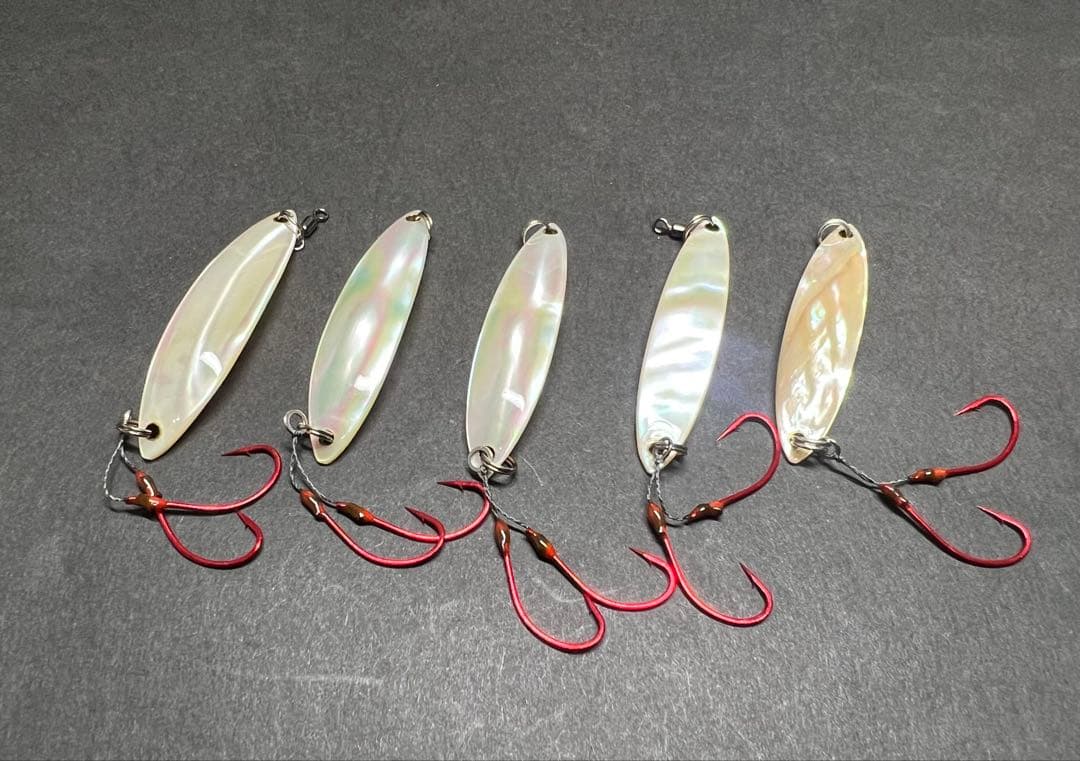 シェルスプーン夜光貝　アワビ5点セット　レイクトローリング