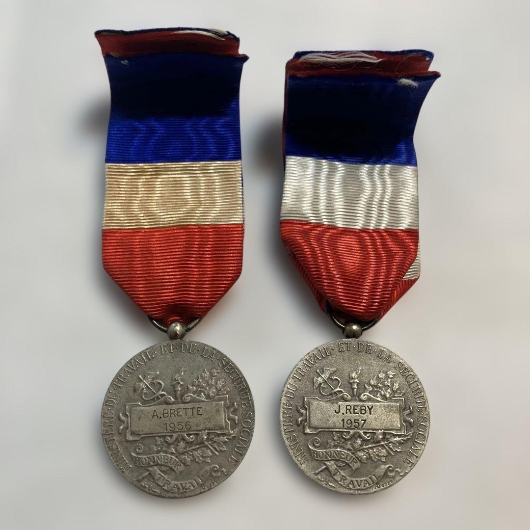 HONNEUR TRAVAIL 労働勲章　メダル　銀　フランス