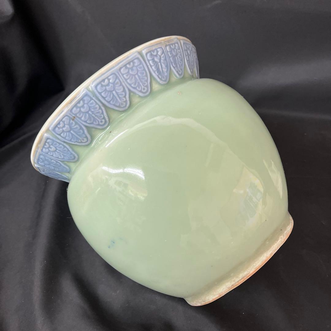 大正ロマン　茶道具　水屋瓶　青磁染付　火鉢　水瓶　金魚鉢　骨董