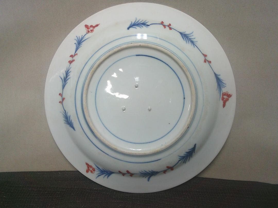 【 花籠手色絵皿　観賞　骨董・ｋ35・伊万里 】陶磁器 鉢　丼　インテリア　収集