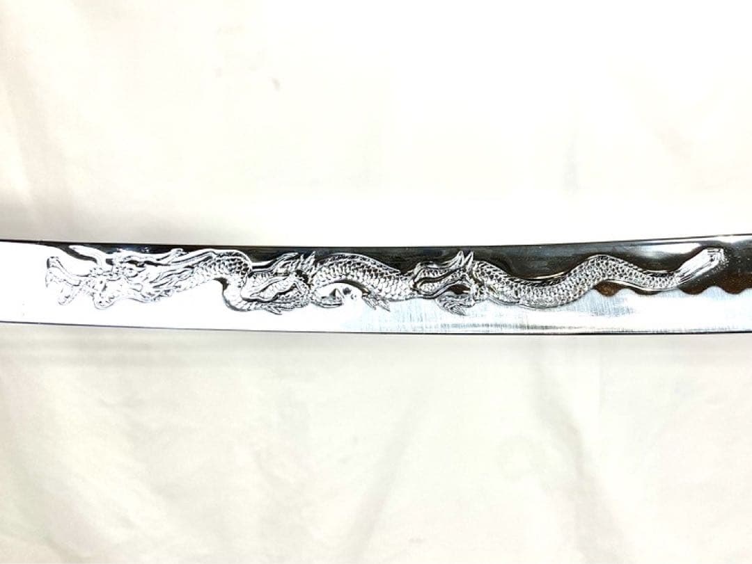 模造刀 2本セット 彫金 竜金 竜刀身 太刀 小太刀 刀置き付き