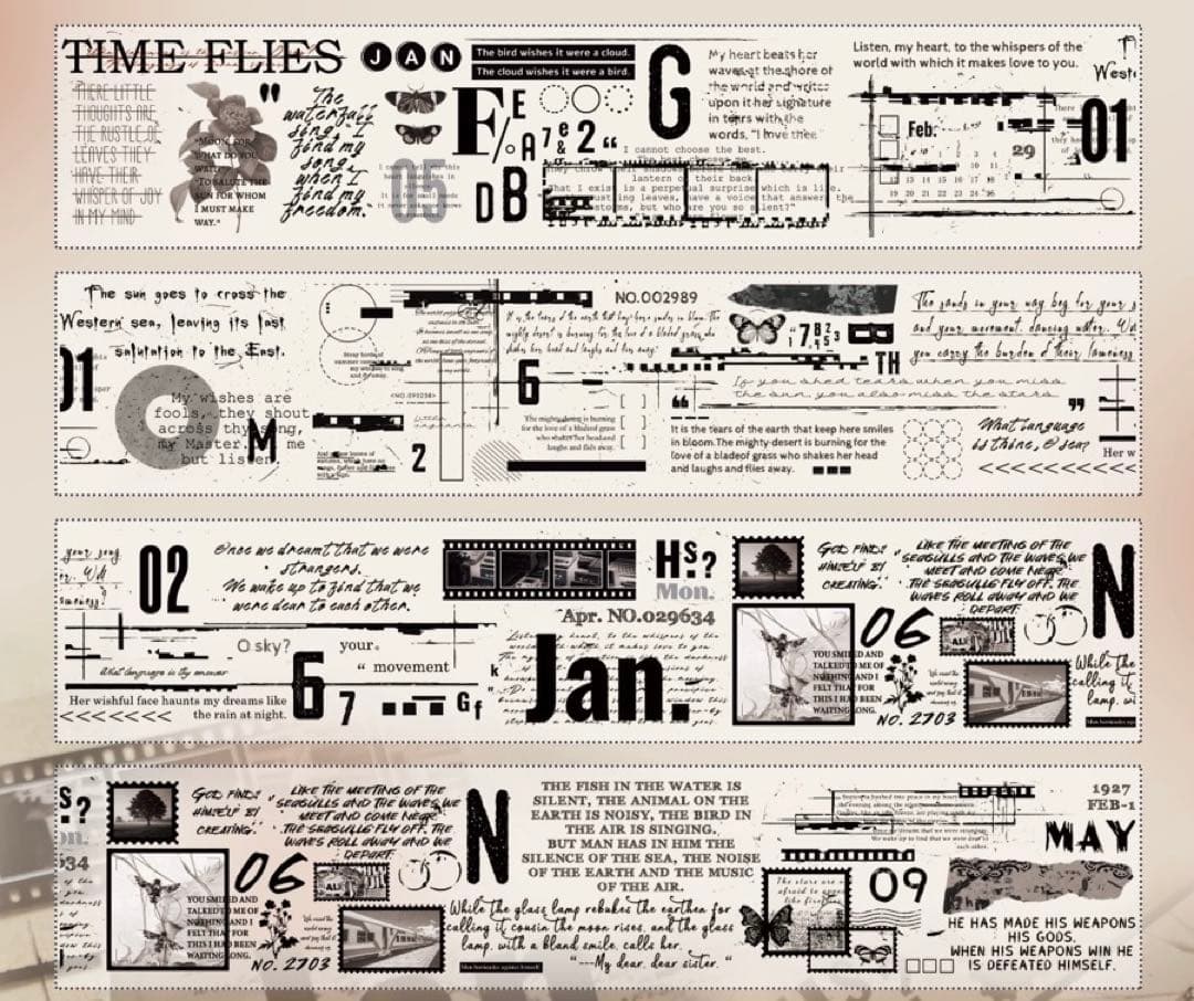 壹洱原创《印象》海外マスキングテープ　マステ 【1564】