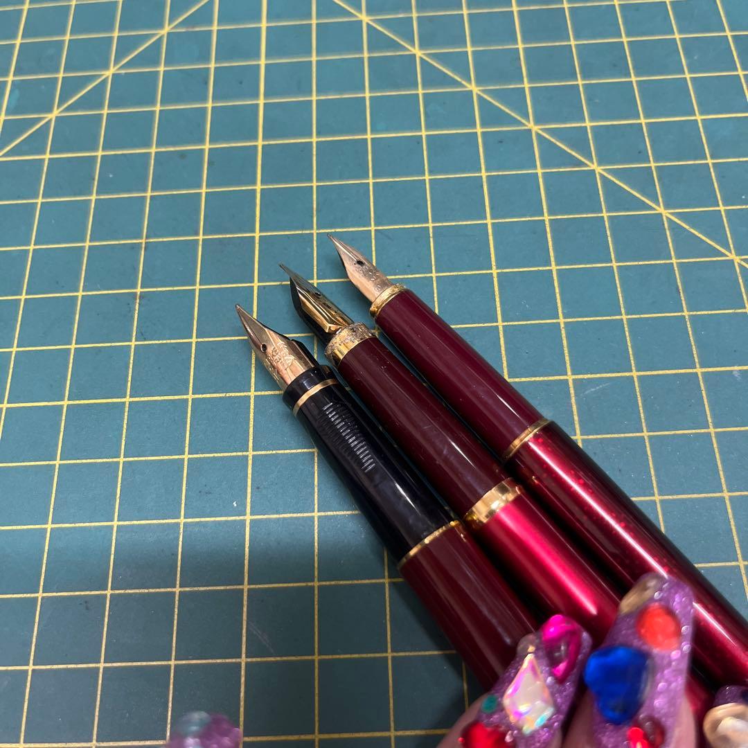 万年筆3本セット　ペン先k14メーカー万年筆