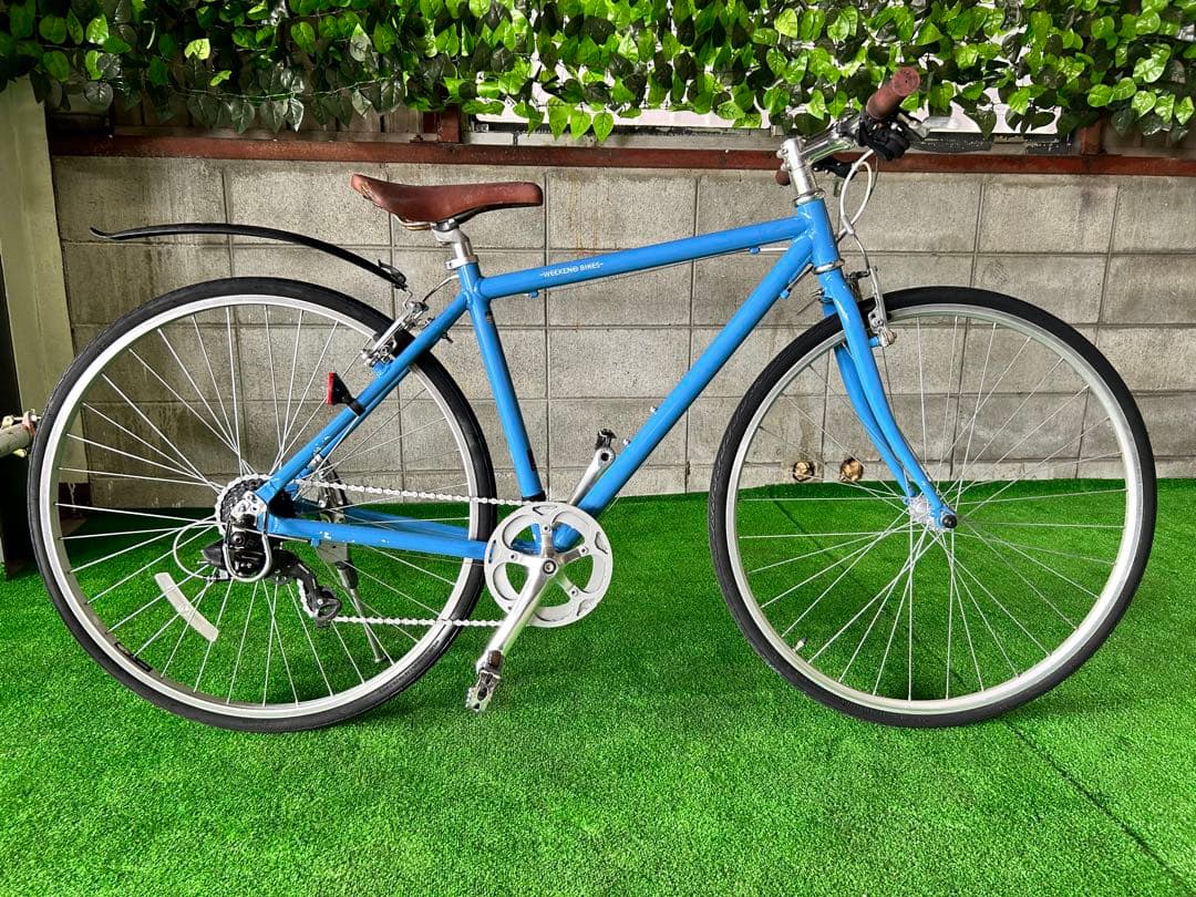 No.18クロスバイクWEEKEND BIKES 460 ライトブルー7段変速