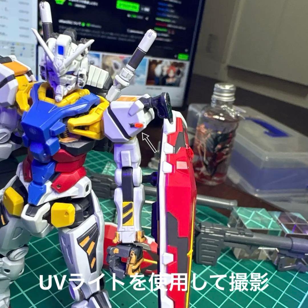 【完成品】HG 白いガンダム　部分塗装【完成品】HGUC　Gアーマー　2セット