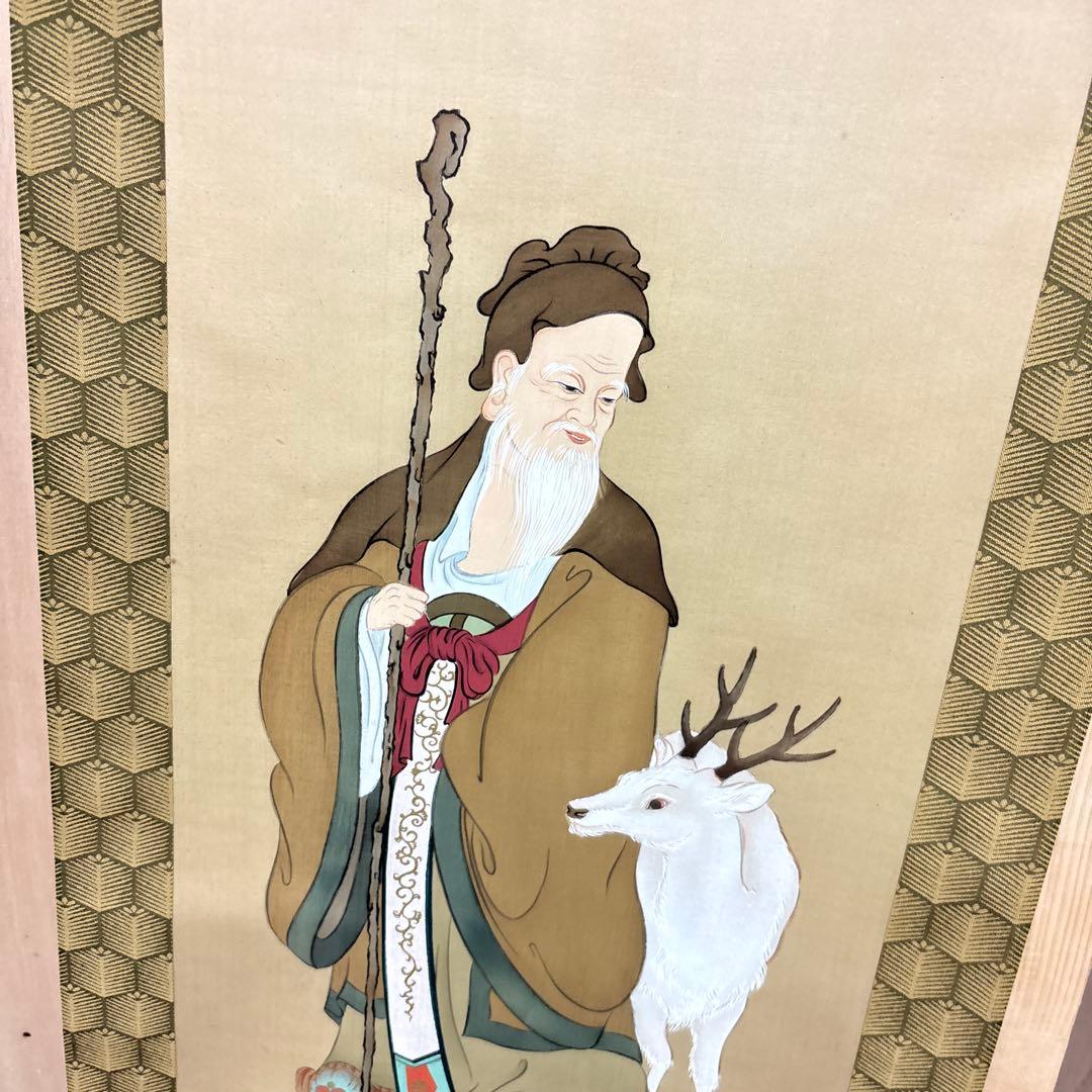 亀と梅の花 寿老人　3セット掛軸　　0121o84