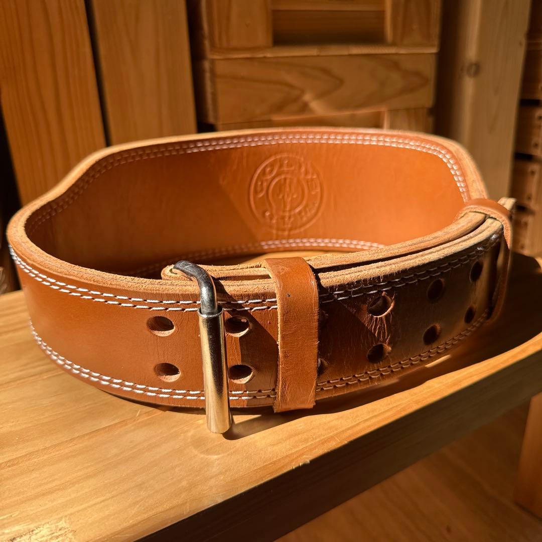 【グローブおまけ】GOLD'S GYM レザーパワーベルト Lサイズ