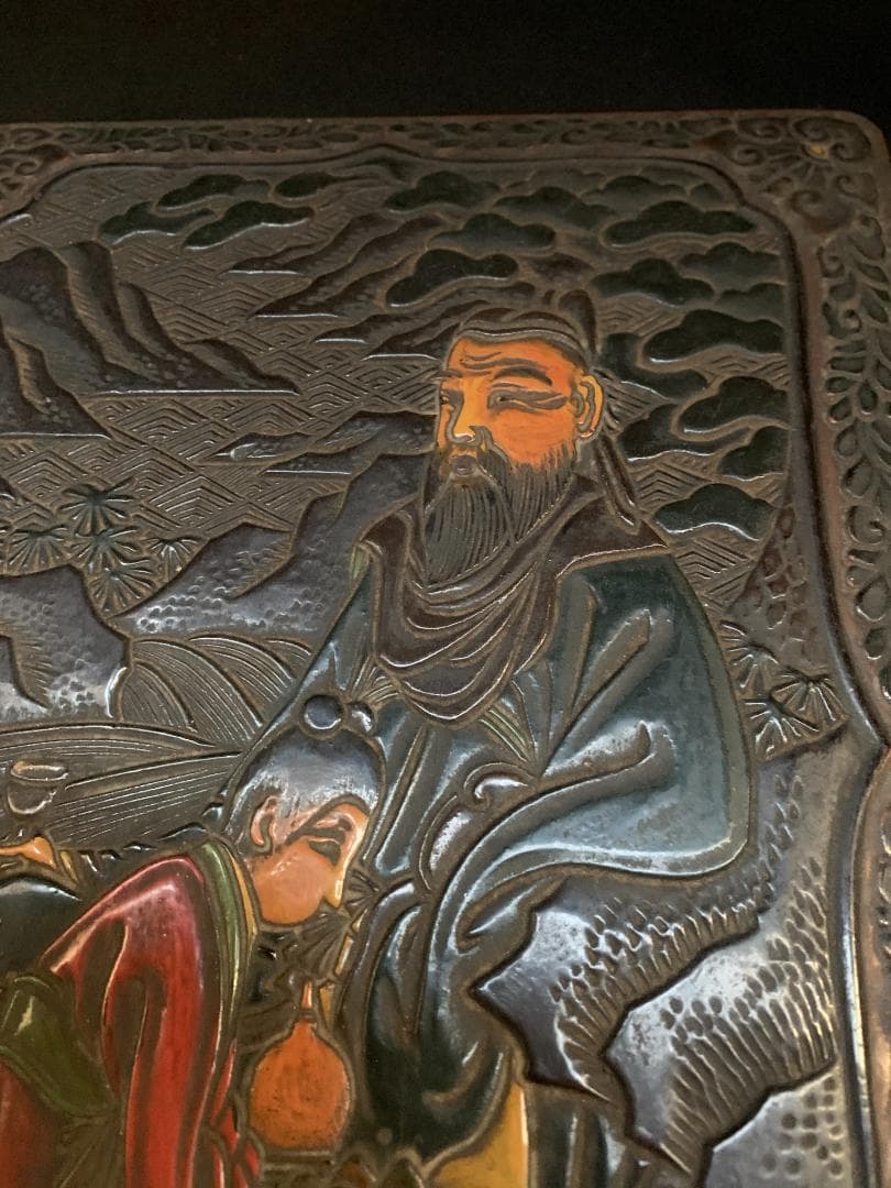 中国 骨董 硯 文鎮 箱 彫刻 書道 古 道具 文箱 漆 筆入 時代 美術