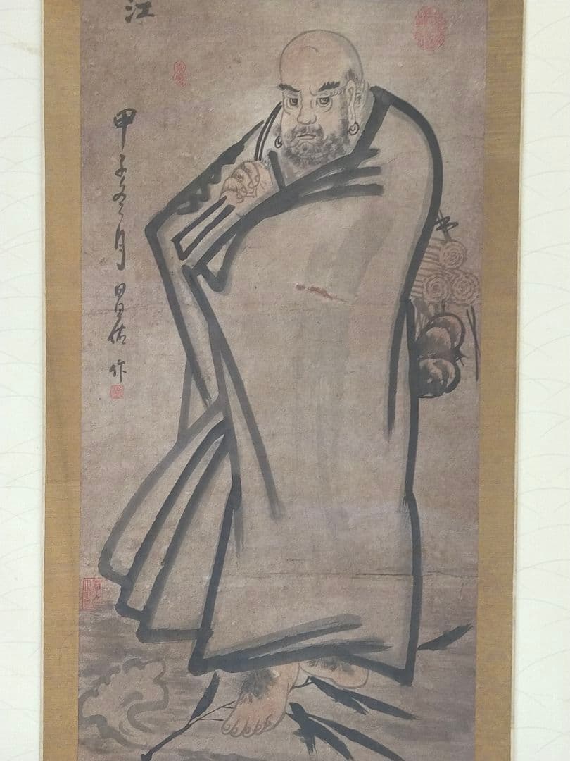 ♥中国　人物　掛軸　【昌佑】　掛け軸　骨董　古玩　アンティーク　レトロ