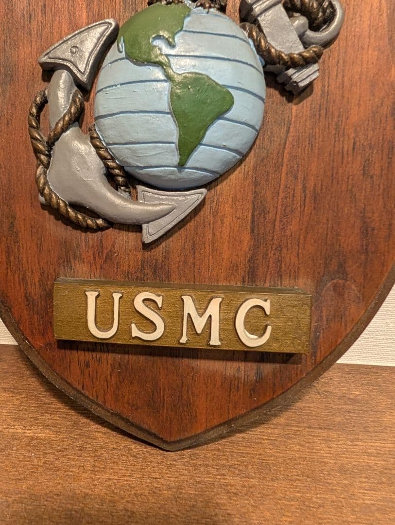 ヴィンテージ 手彫り 木製 盾 カレッジ USNavy エンブレム 英国製 ３点