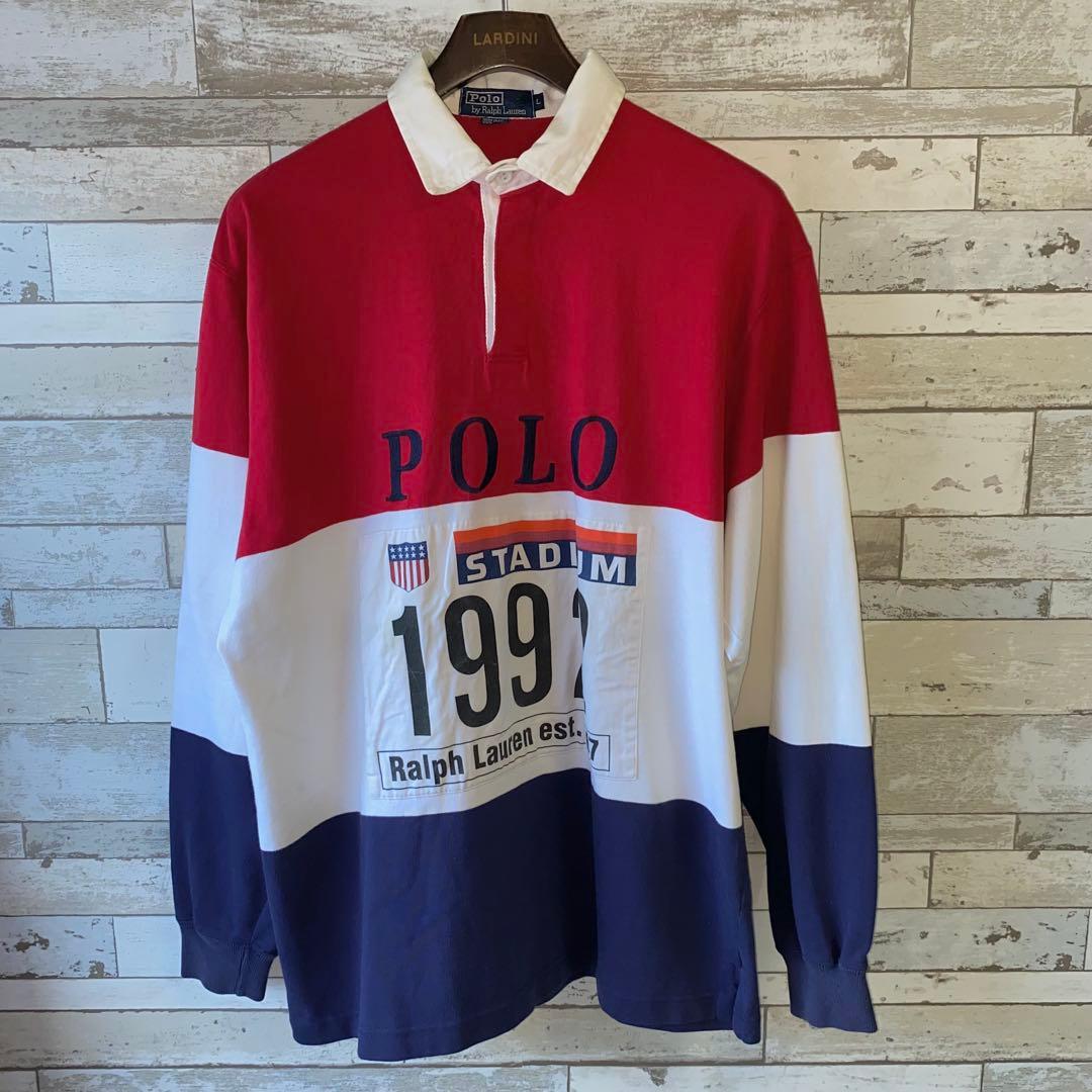 ラルフローレン 1992 スタジアム ラガーシャツ USA製 オリジナル L