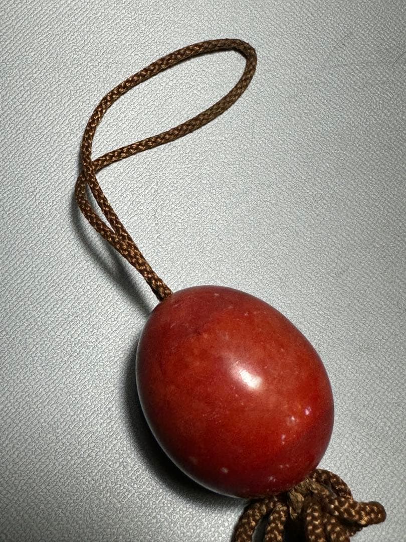 赤玉　風鎮　掛け軸飾り　房飾り　中国美術　検索:珊瑚　サンゴ　瑪瑙　赤石