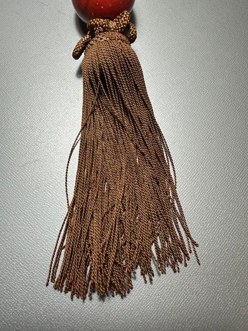 赤玉　風鎮　掛け軸飾り　房飾り　中国美術　検索:珊瑚　サンゴ　瑪瑙　赤石